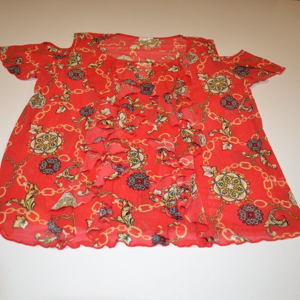 Siren Lily Cold Shoulder Yellow w/Flowers Pull On